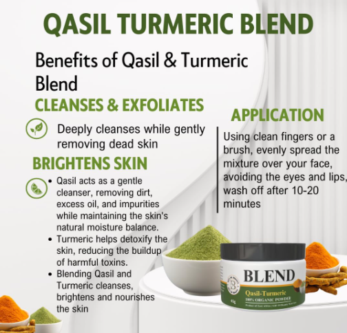 Qasil-Turmeric Blend – Natural Glow Skincare Powder

